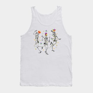 Mardi Gras Dancing Skeletons Tank Top